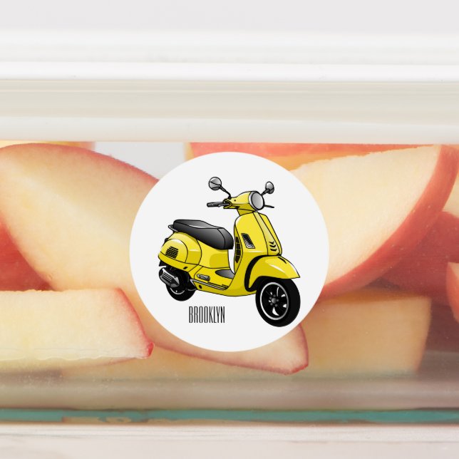 Moped motorcycle cartoon illustration (Affixed)