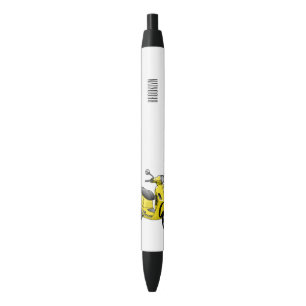 Moped motorcycle cartoon illustration black ink pen