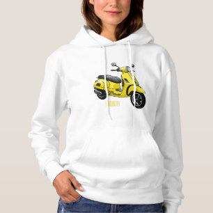 Moped motorcycle cartoon illustration hoodie