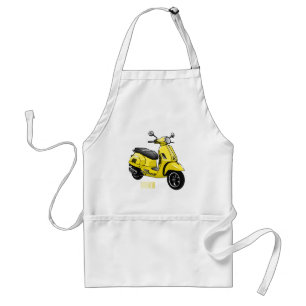 Moped motorcycle cartoon illustration standard apron