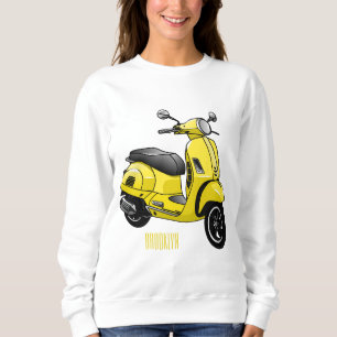 Moped motorcycle cartoon illustration sweatshirt
