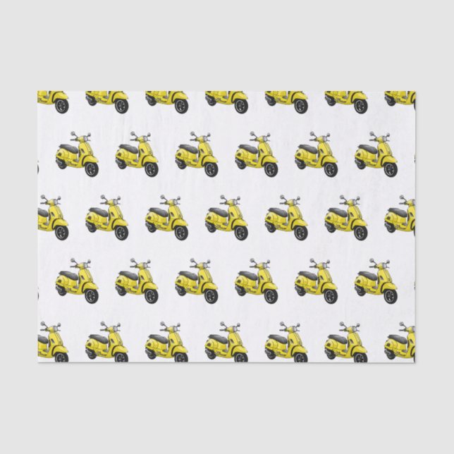 Moped motorcycle cartoon illustration tissue paper (Front)