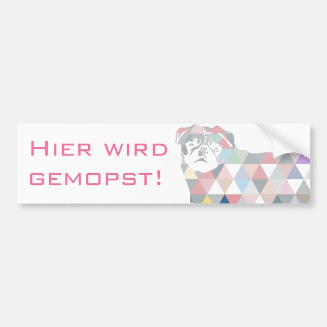 Mops Aufkleber Bumper Sticker (Front)