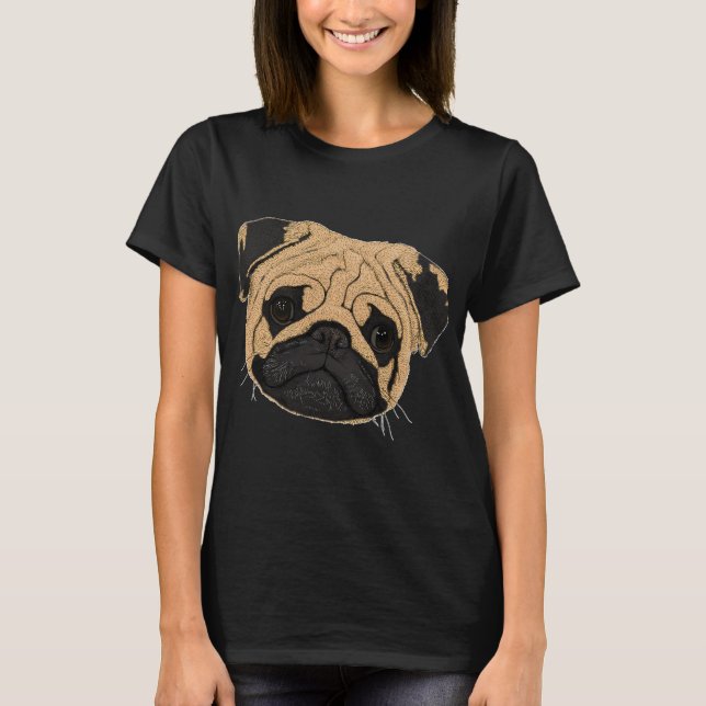 Mops Gesicht (Pug) T-Shirt (Front)
