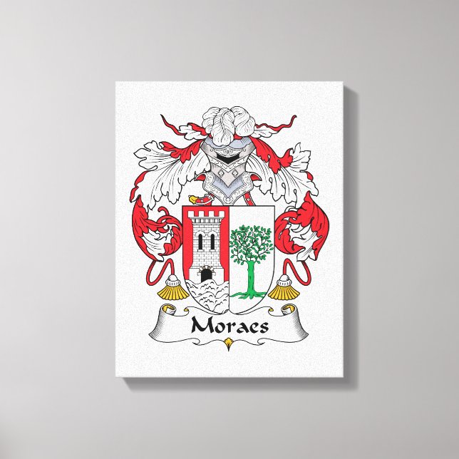 Moraes Family Crest Canvas Print (Front)