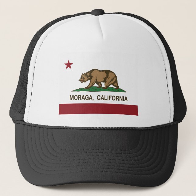 moraga california flag trucker hat (Front)