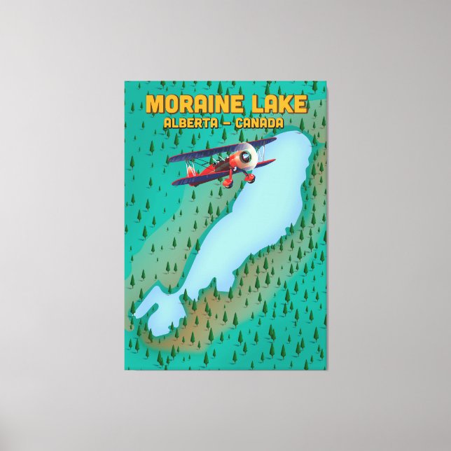 Moraine lake Alberta Canada Map Canvas Print (Front)