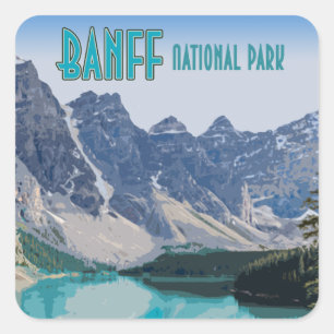 Moraine Lake Banff National Park Canada Vintage Square Sticker