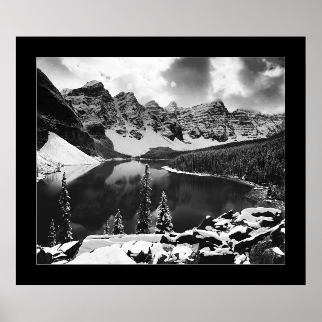 Moraine Lake (Black & White) Poster (Front)