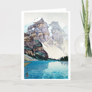 Moraine Lake, Hiroshi Yoshida, Woodcut Holiday Card
