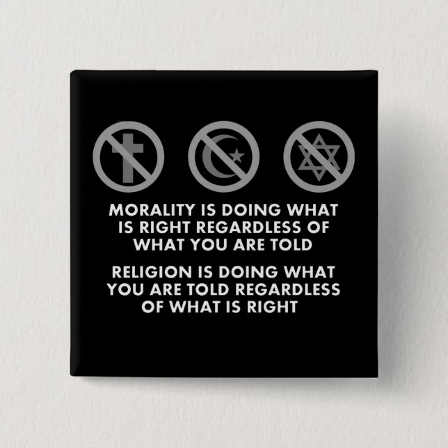 Morality and Religion 15 Cm Square Badge (Front)