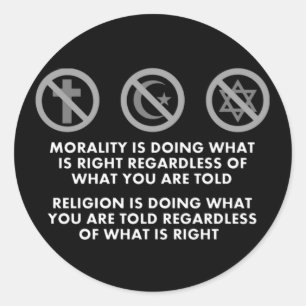 Morality and Religion Classic Round Sticker