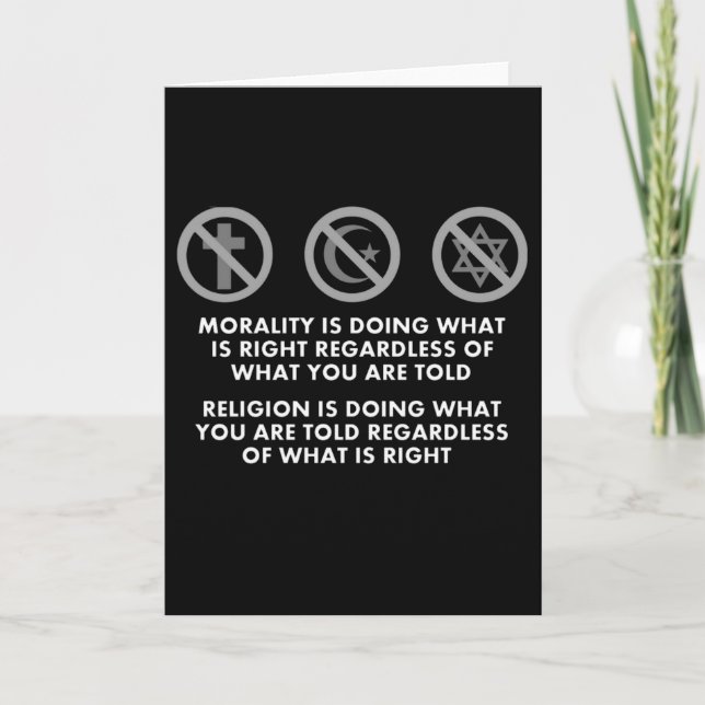 Morality and Religion Holiday Card (Front)
