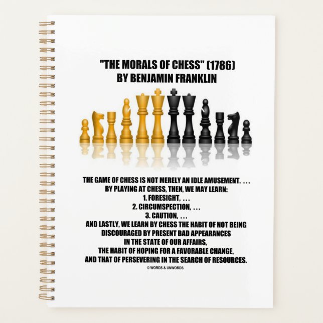 Morals Of Chess Benjamin Franklin Reflective Chess Planner (Front)