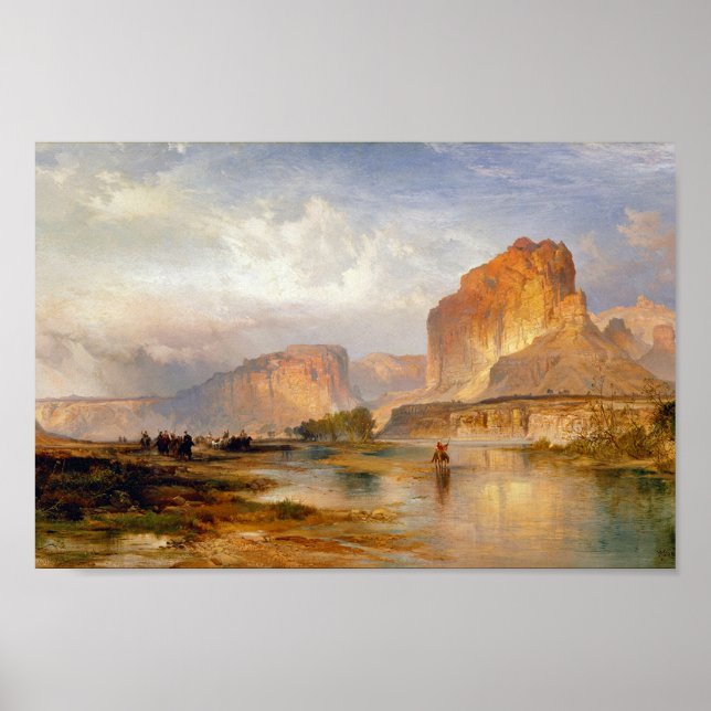 Moran Cliffs of Green River Painting Poster (Front)