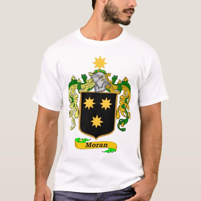 Moran Family (Irish) Coat of Arms T-shirt (Front)