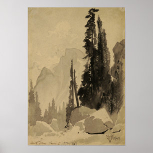 Moran - Half Dome Yosemite 1872 Poster