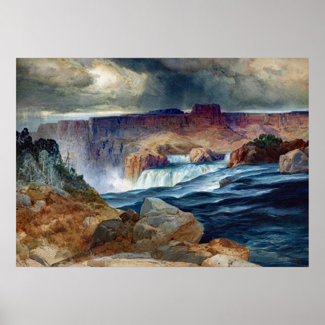 Moran Shoshone Falls Idaho Painting Poster (Front)