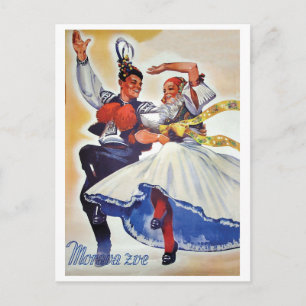 Moravia Folk Dance, Czech Republic Postcard