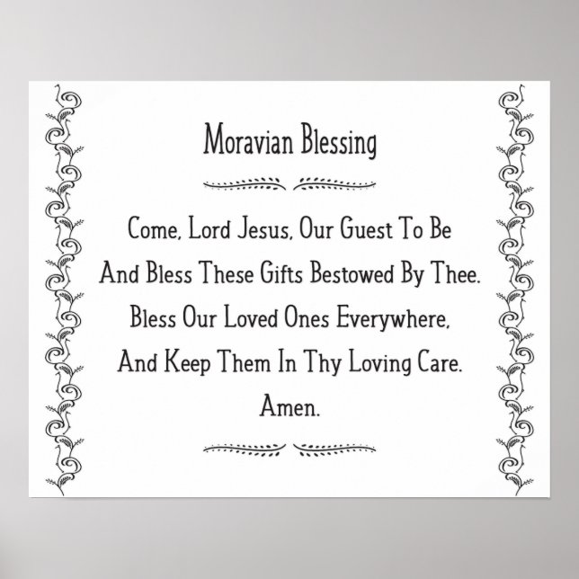 Moravian Blessing - Old Salem Prayer Religious Poster (Front)
