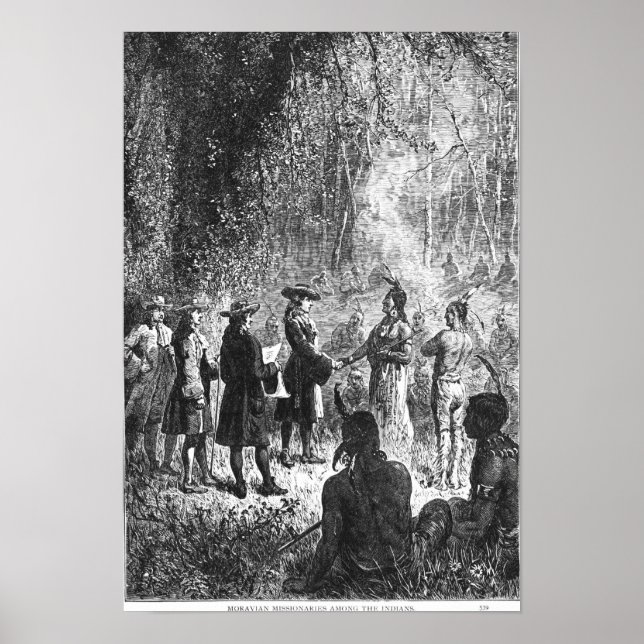 Moravian Missionaries Among the Indians Poster (Front)