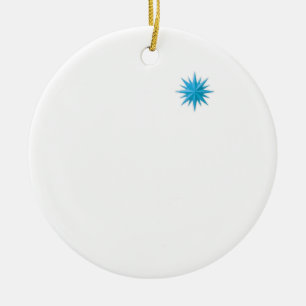Moravian Star Line - Light Blue Ceramic Tree Decoration