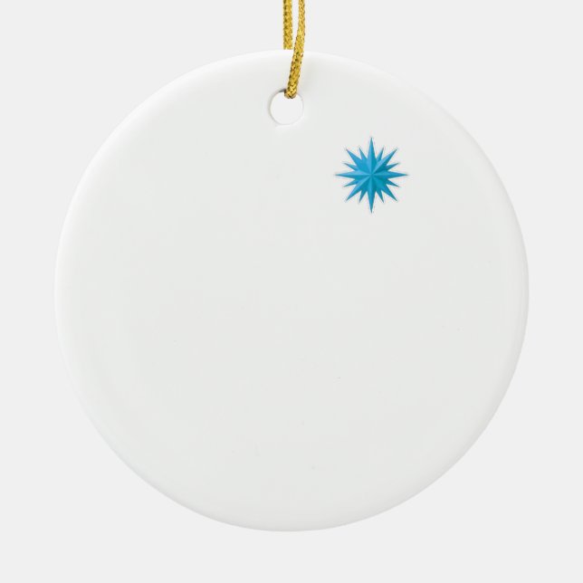 Moravian Star Line - Light Blue Ceramic Tree Decoration (Front)