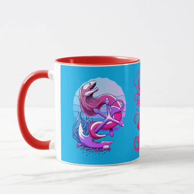 Moray Eel and Anchor and octopus Mug (Left)