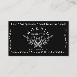Morbid Curiosity Skull Business Card Macabre