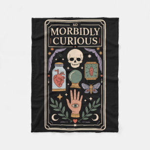 Morbidly Curious Oddities Shirt Gothic Witchy Vibe Fleece Blanket