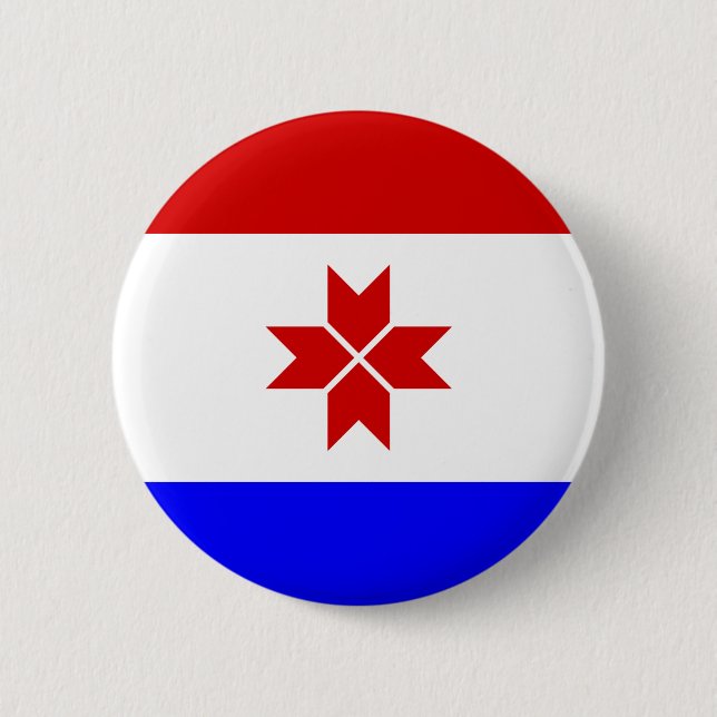 Mordovia Flag 6 Cm Round Badge (Front)