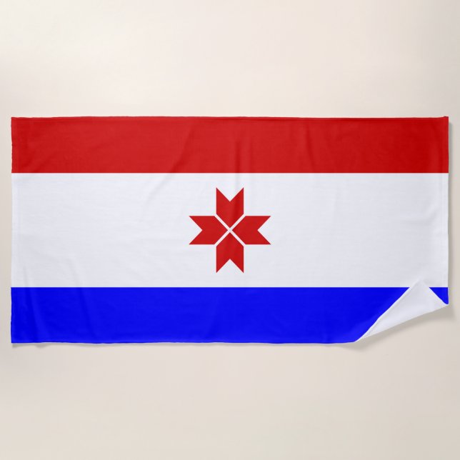 Mordovia Flag Beach Towel (Front)