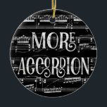 More Accordion Chalkboard - Black White Music Ceramic Tree Decoration<br><div class="desc">A neat More Accordion design featuring chalkboard effect with musical notation sheet music background in black and white.</div>