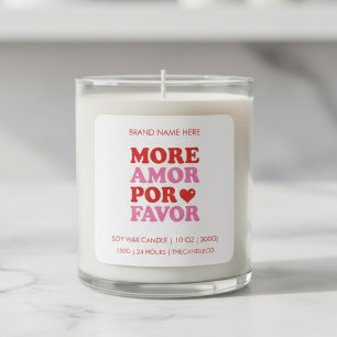 More Amor Por Favor Candle – Romantic Valentine Square Sticker