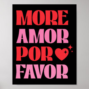 More Amor Por Favor' Retro Love Valentine Aestheti Poster