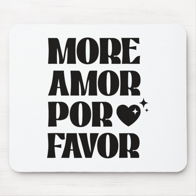 More Amor Por Favour Retro Love Valentine Aestheti Mouse Pad (Front)