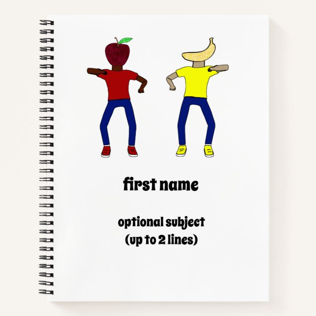 More Apples and Bananas White Personalised Spiral Notebook (Front)