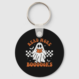 More Books Cute Ghost Reading Book Teacher Hallowe Key Ring