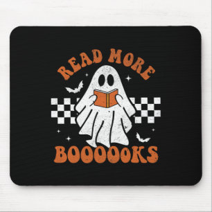 More Books Cute Ghost Reading Book Teacher Hallowe Mouse Pad