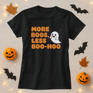 More Boos Less Boo-Hoo Halloween Ghost & Beverage T-Shirt