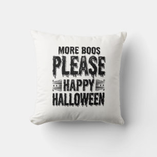 More Boos Please Vintage Halloween Typography Desi Cushion
