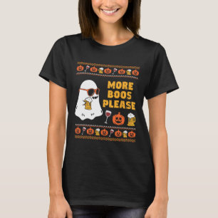 More Boos Please Vintage Retro Ghost Halloween Cos T-Shirt