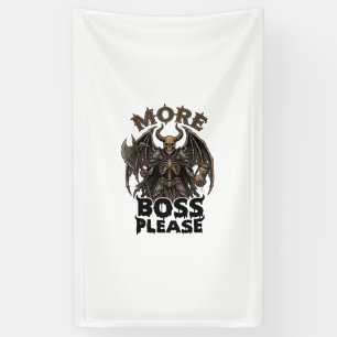 More Boss Please Halloween Demon Skeleton Axe Hour Banner