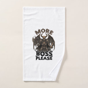 More Boss Please Halloween Demon Skeleton Axe Hour Hand Towel