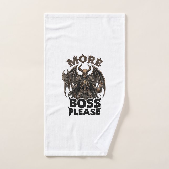 More Boss Please Halloween Demon Skeleton Axe Hour Hand Towel (Hand Towel)