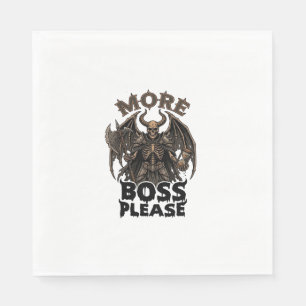 More Boss Please Halloween Demon Skeleton Axe Hour Napkin