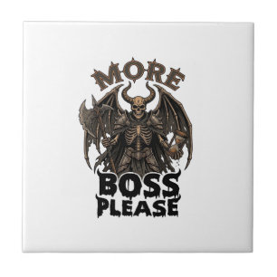 More Boss Please Halloween Demon Skeleton Axe Hour Tile