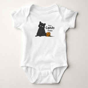 More Candy Please Halloween Black Cat Baby Bodysuit