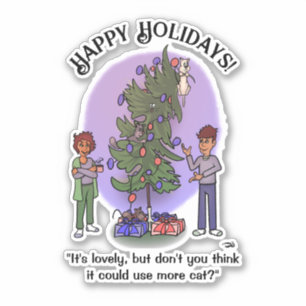 More Cat Christmas Custom Sticker