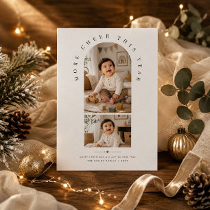 More Cheer This Year Arch Photo Collage Christmas Holiday Card